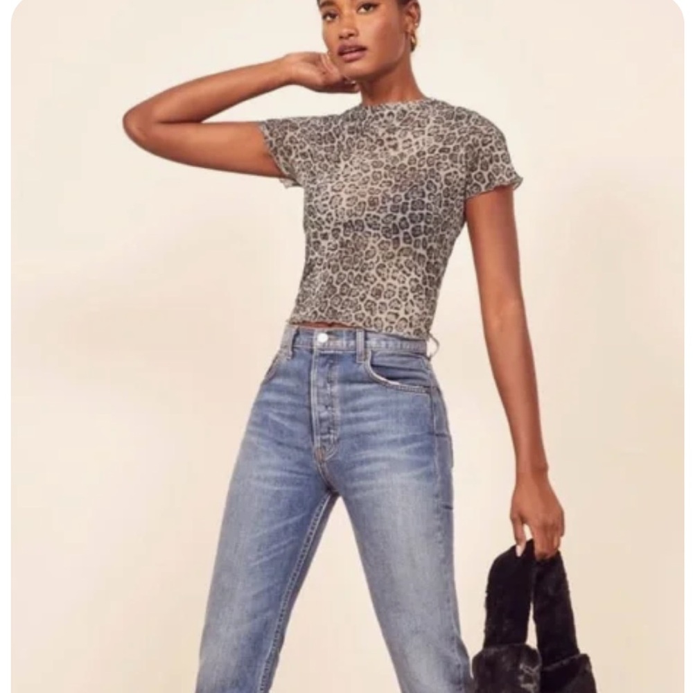 Reformation Buffie Leopard print top